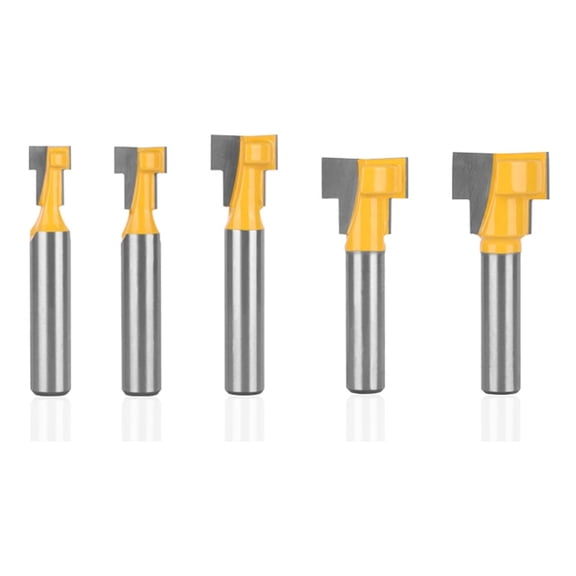 5pcs Keyhole Router Bits Set, 1/4 Inch Shank Router bits, Router Bit Set 5/16&3/8 & 1/2 &5/8 &7/16 Inch Blade Diameter