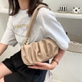 thumbnail image 4 of Soft folded cloud bag shoulder solid color chain bag clutch envelope bag women's messenger bag - khaki, 4 of 5