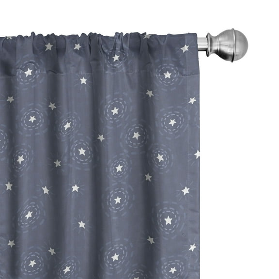 Ambesonne Navy Blue Curtains, Summer Night Sky, Pair of 28"x95", Purpleblue White