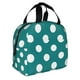 thumbnail image 2 of Easygdp Teal And White Polka Dot Bolsa Térmica Premium - Tela Oxford Impermeable, Gran Capacidad, Bolsillo Frontal, Unisex para Trabajo, Escuela, Actividades al Aire Libre y Picnics, 2 of 8