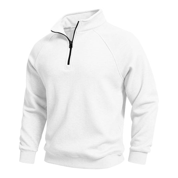 cocolona Mens Half Zipper Pullover Sweatshirts Fall Winter Stand Up Collar Long Sleeve Shirts Solid Color Casual Tops