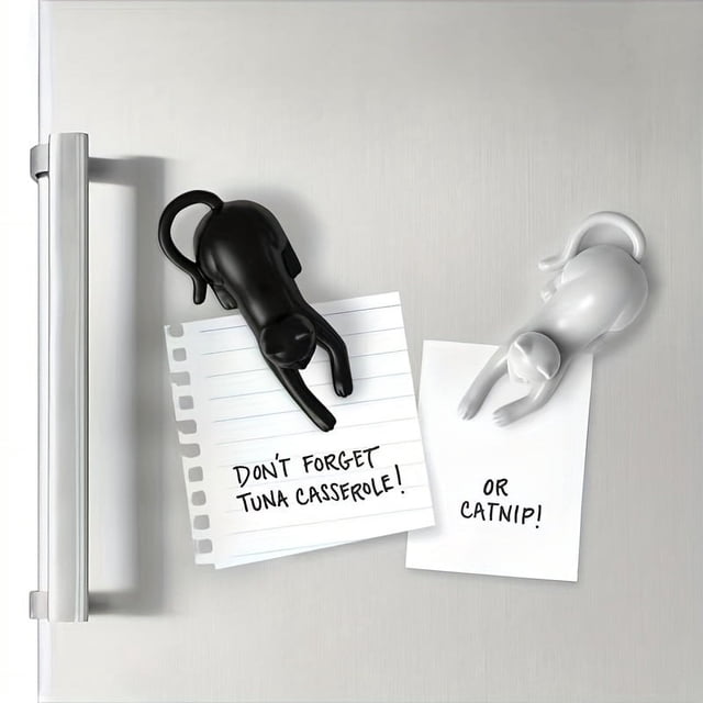 4pcs Funny Cartoon Cat Refrigerator Magnets - Creative Decorative Magnetic Stickers for Home Decoration and Gift