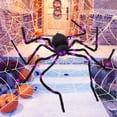 thumbnail image 3 of Giant Spiders Halloween Decorations Outdoor, Light Up Black Hairy Spider, Halloween Glowing Plush Spider Props for Indoor Outdoor Yard Party Halloween Decor, 3 of 7