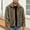 #87-Khaki, variant on Trendy Warm Men's Loose Fit Stand-Collar Faux Fur Jacket Gift
