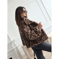 thumbnail image 6 of Female Faux Fur Long Coat Button Down Lapel Fleece -Jacket Leopard Print XL, 6 of 10