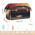 thumbnail image 6 of Wavy Quilted Cosmetic Bag Large-Capacity Travel Toiletry Organizer Includes 9-Piece Portable Travel Bottle Set Autumn Trail Red Off-road Jeep, 6 of 6