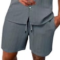 thumbnail image 5 of Bovxnpu Men's Clothing Set 2 Piece Outfits Short Sleeve Crew Neck Men's Casual Button Shirt Shorts Set, 5 of 5