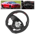 thumbnail image 4 of Steering Wheel Nappa Steering Wheel Carbon Fiber Steering Wheel Flat Bottom Steering Wheel Custom Carbon Fiber Steering Wheel Nappa Perforated Leather Fit For  Camaro 2016-2021, 4 of 8