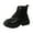 Black, variant on Leather Combat Boots for Women Lace Up Ankle Booties Platform Lug Sole Motocycle Boots with Side Zipper Brown Size 9.5