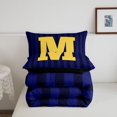 thumbnail image 5 of Manfei Modern Letter M Twin Comforter Sets,Abstract Stripes Bedding Set,Navy,Black Reversible,2pcs,1 Comforter and 1 Pillowcase, 5 of 7