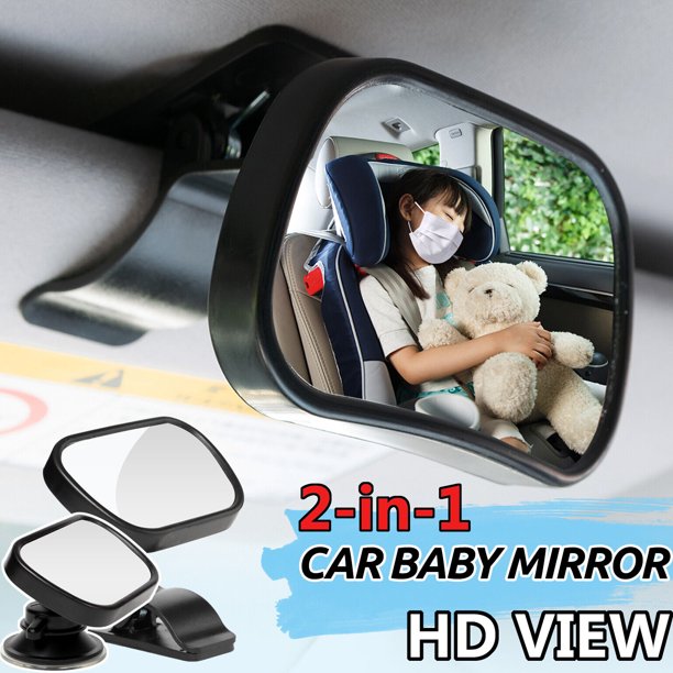 2in1 Baby Car Mirror Convex Shatterproof Back Seat Kids Rear View