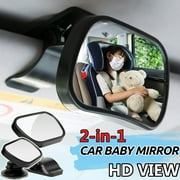 2in1 Baby Car Mirror Convex Shatterproof Back Seat Kids Rear View Mirror Safety