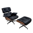 thumbnail image 2 of CRO Decor Tufted Accent Chair Grain Leather Swivel Lounge Chair and Ottoman, 2 of 13