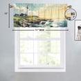 thumbnail image 4 of Lighthouse Kitchen Curtain Valances Vintage Tower Cabin Nautical Coastal Scenery Window Treatment Valance Curtains for Bathroom 54 by 18 in, 1 Panel, 4 of 6