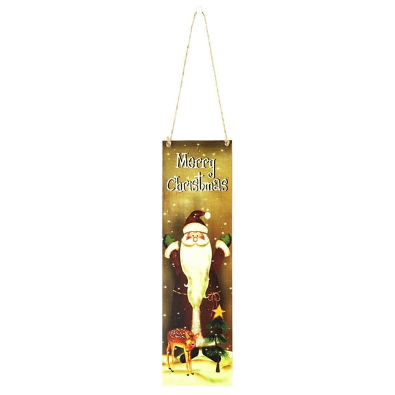 Wadada Santa Hanging Sign-Christmas Decorations Hanging Sign-Christmas Wooden Door Sign with Light-Merry Christmas Wall Decor Indoor Outdoor Xmas Decor Ornament for Home, Classroom, Office