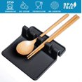 thumbnail image 3 of Soporte de silicona para utensilios con almohadilla de goteo para múltiples utensilios, soporte para cucharas sin BPA, soporte para utensilios de cocina para cucharones, negro (2 unidades) oso de fresa Hogar, 3 of 5