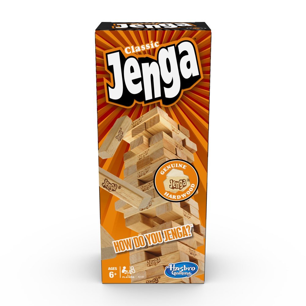 Classic Jenga; Genuine Hardwood Blocks; Stacking Game for Kids Ages 6