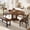 Walnut, variant on Virans 5-Piece Round Room Dining Table Set for 4-6,59" Extendable Kitchen Table with 2 Ergonomic Chairs & 2 Benches,Oval Modern Dining Set with MDF Board for Small Space,Black