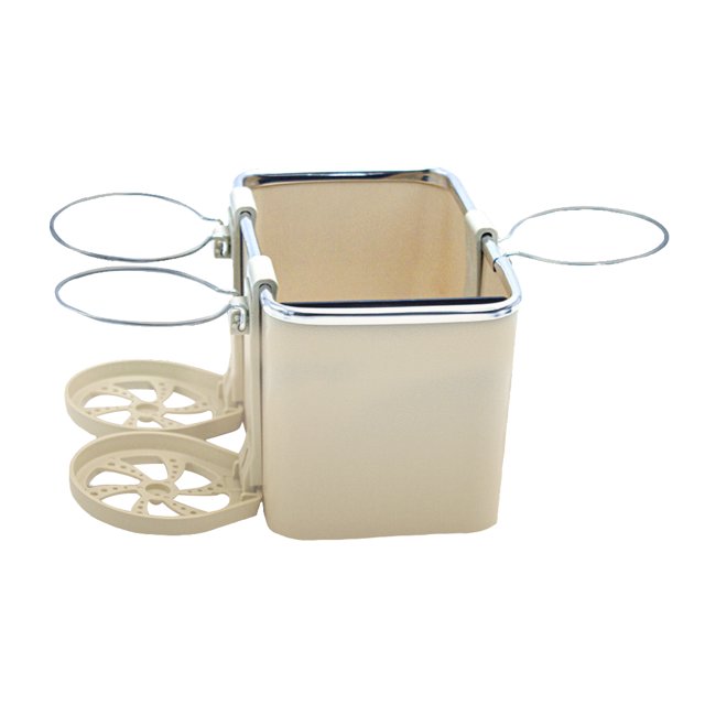 Riwesomey Caja de almacenamiento para reposabrazos de coche, cajón Interior portátil para bebidas, portavasos ajustable, organizador de alimentos para Ventana automotriz Beige Tres titulares