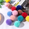 thumbnail image 3 of 40 colores mezclados 40mm redondo chico artesanía DIY pompones bolas suaves y esponjosas suministros de costura artesanal, 3 of 4