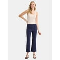 thumbnail image 2 of Time and Tru Women's Pull On Cropped Flare Pants, Sizes XS-XXXL, 2 of 5