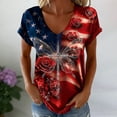 thumbnail image 2 of CONZONE Womens Usa 250Th Anniversary T-Shirts Short Sleeve Independence Day T Shirts for Women Casual V Neck Patriotic Usa Star Graphic Lightweight Tees Soft Cozy Dailywear, 2 of 4