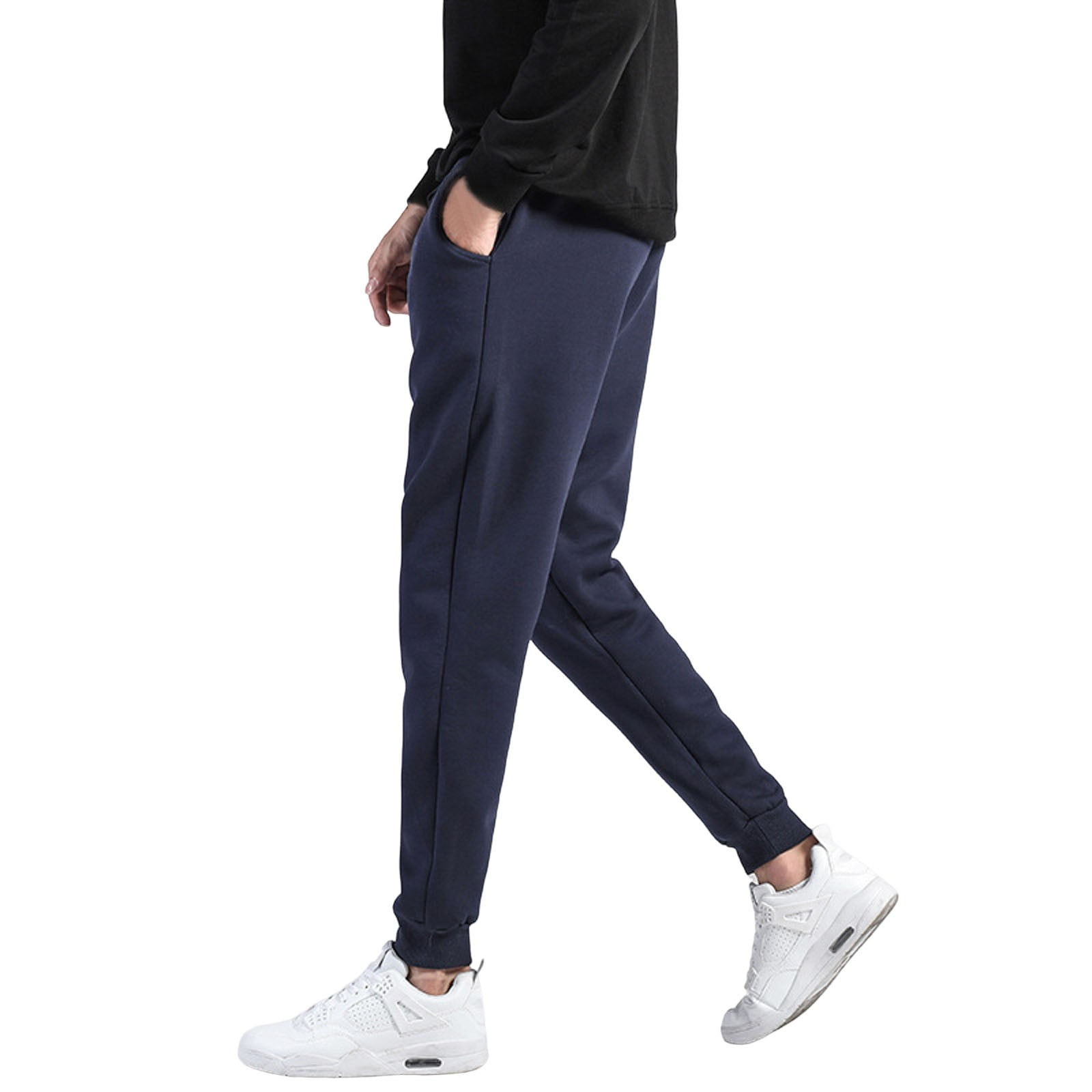 PMUYBHF Male Blue Jeans Men Baggy Fit Mens Business Elastic Casual Dress Pants Slim Korean Version of Fashion British Small Foot Pants Mens No Four