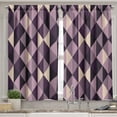 thumbnail image 2 of Ambesonne Geometric Valance & Curtain, Abstract Style Triangles, 55"x30", Dark Purple Lilac, 2 of 6