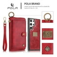 thumbnail image 2 of Dteck for Samsung Galaxy S24 Plus Wallet Case, 2 in 1 Leather Zipper Purse Detachable Magnetic 14 Card Slots Money Pocket Clutch Cover for Samsung Galaxy S24+ 6.6",Red, 2 of 9