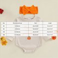 thumbnail image 4 of Staki Halloween Newborn Baby Girl Outfit Pumpkin Sweatshirt Romper Long Sleeve Onesie Jumpsuit Infant Fall Winter Clothes 0-18M(Beige,12-18 Months), 4 of 9
