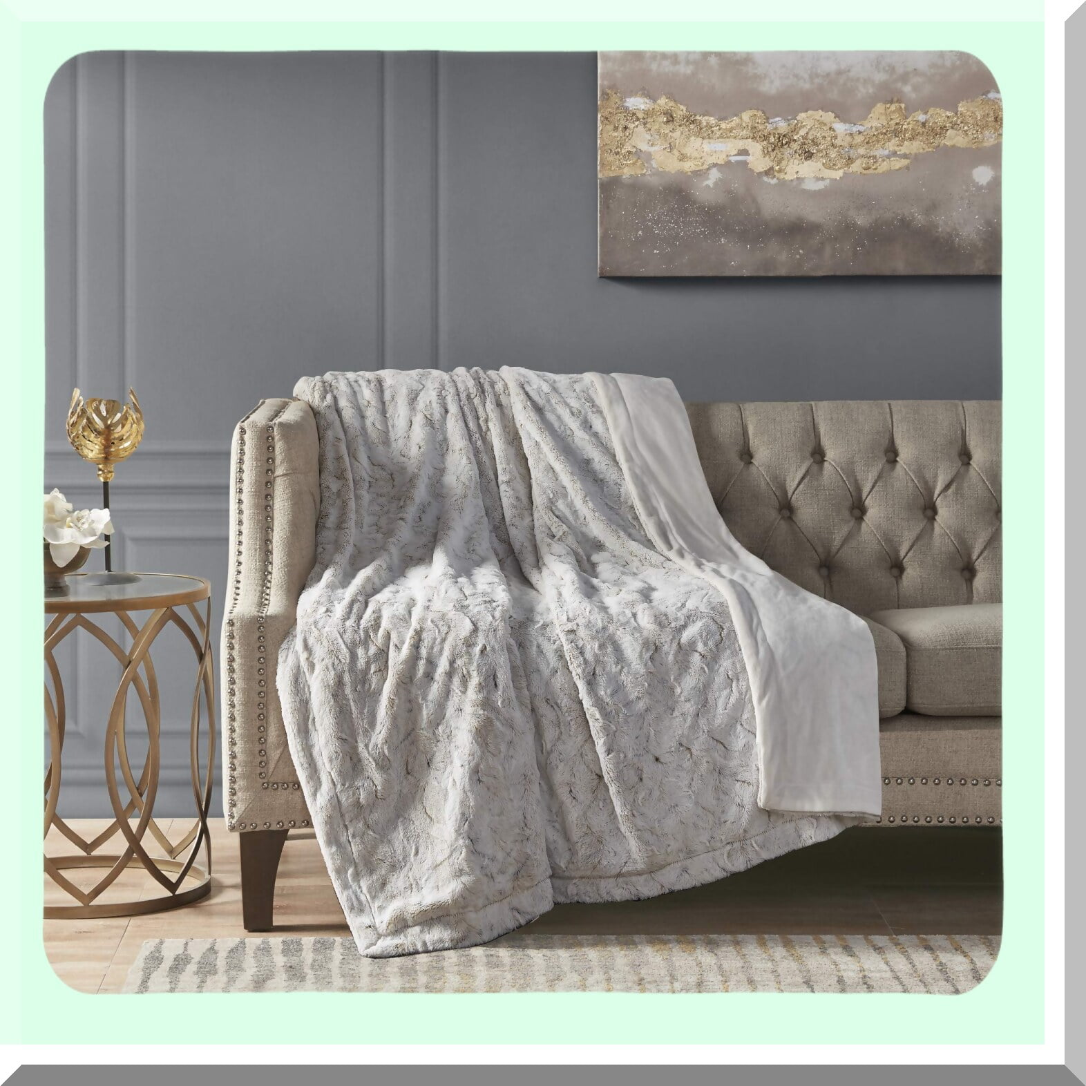 CozyLux Snow Leopard Oversized Plush Throw Ultra Soft Mink Reverse Modern Cold Weather Blanket for Bed Sofa 60x70