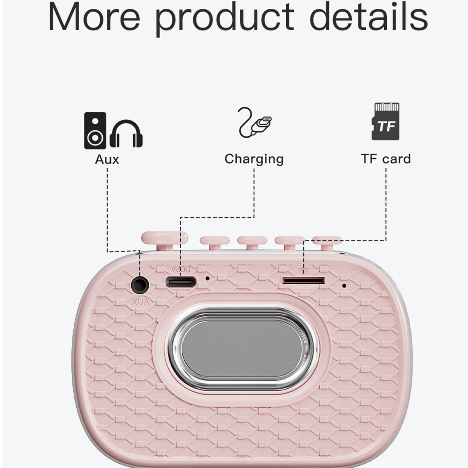 Nkmbld Outdoor Stereo Speakers Multifunction Sleep Meter White Noise Speaker FM Wireless Bluetooth Computer Home Bedside Desktop Audio, Pink