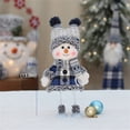 thumbnail image 4 of ZMKIAG Blue Fabric Doll for Christmas - Cute Ski Swing Snowman Decorative Plush Toy with Hat and Scarf, Unique Holiday Gift for Home Decor, Festive Tabletop or Tree Accessories, 4 of 9