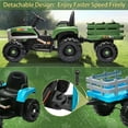 thumbnail image 6 of Xuanlur 24V Ride on Tractor with Remote Control, 24V Ride on Toy for Big Kids 3+, Kids Electric Vehicles Power Car Wheels with 400W Motor, USB, LED light, Bluetooth, 3 Speed Adjustable (Emerald), 6 of 7