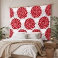 thumbnail image 3 of Red Dahlia Large Tapestry for Bedroom Wall Hanging Tapestry,Vintage Country Grey Abstract Flowers Floral Ceiling Backdrop Tapestries Poster Blanket Wall Decor for Teens Room Living Room 86" x 104", 3 of 8