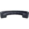 thumbnail image 3 of Maklaine 11-Piece Modular Contemporary Velvet Sectional Sofa in Gray, 3 of 7