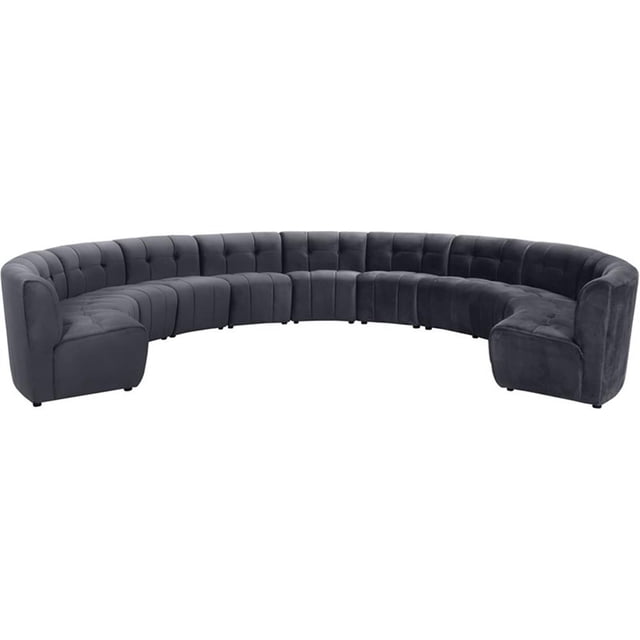 Meridian Furniture Limitless Gray Velvet Modular 11 Piece Sectional