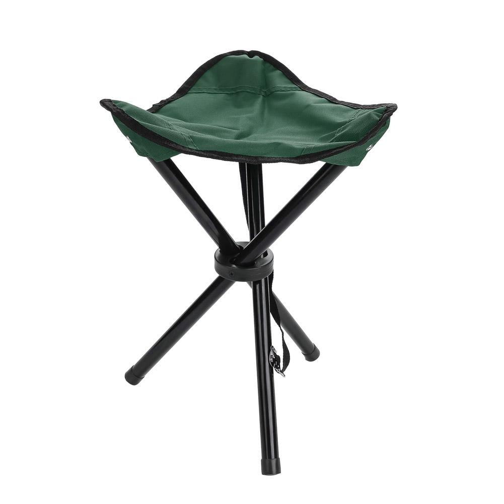 Green S Folding Tripod Chair Portable For Camping Hiking Fishing Picnic BBQ 