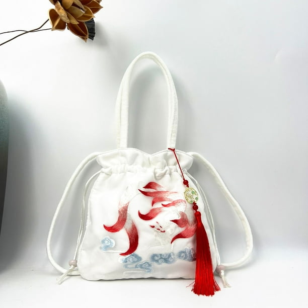 Bolso de estilo nacional con bordado Su, ropa china con bolso de