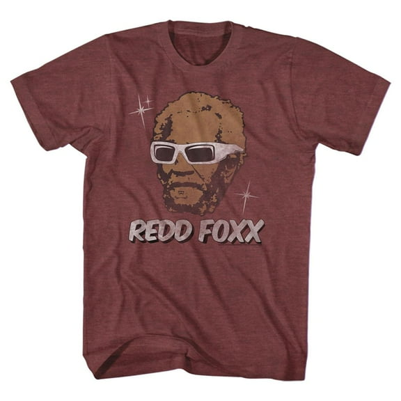 Redd Foxx Stars Vintage Maroon Heather Adult T-Shirt 2Xl