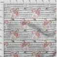 thumbnail image 3 of oneOone Cotton Jersey White Fabric Stripe & Rose Floral Sewing Material Print Fabric By The Yard 58 Inch Wide, 3 of 4