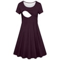 thumbnail image 4 of Antinious Maternity Short Sleeve Loose Versatile Dress with Nursing Layout, 4 of 4