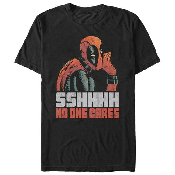 Marvel Men's Deadpool No One Cares Graphic Tee,