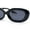 All Black, variant on Womens Retro Mod Oval Thick Plastic Fashion Chic Sunglasses All Black