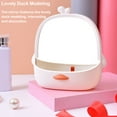 thumbnail image 2 of kurtrusly Tabletop Cartoon Duck Makeup Mirror Household Storage Basket Clear Cosmetic Mirrors Reflector Tool Cosmetics Accessory White, 2 of 9