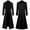 Black, variant on Mens Coat Gothic Long Trench Coat, Stand Collar Double Breasted Outerwear with Silver Buttons, Vintage Wear