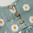 thumbnail image 2 of Girl’s Daisy Flower Printed 2Pcs Clothes Suit, Sleeveless Ruffled Hem Tank Top, 2 of 6