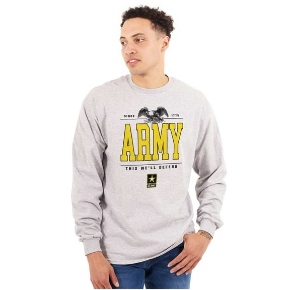 US Army Logo This We'll Defend Eagle Unisex Plus Size Long Sleeve Shirt Brisco Brands 2X