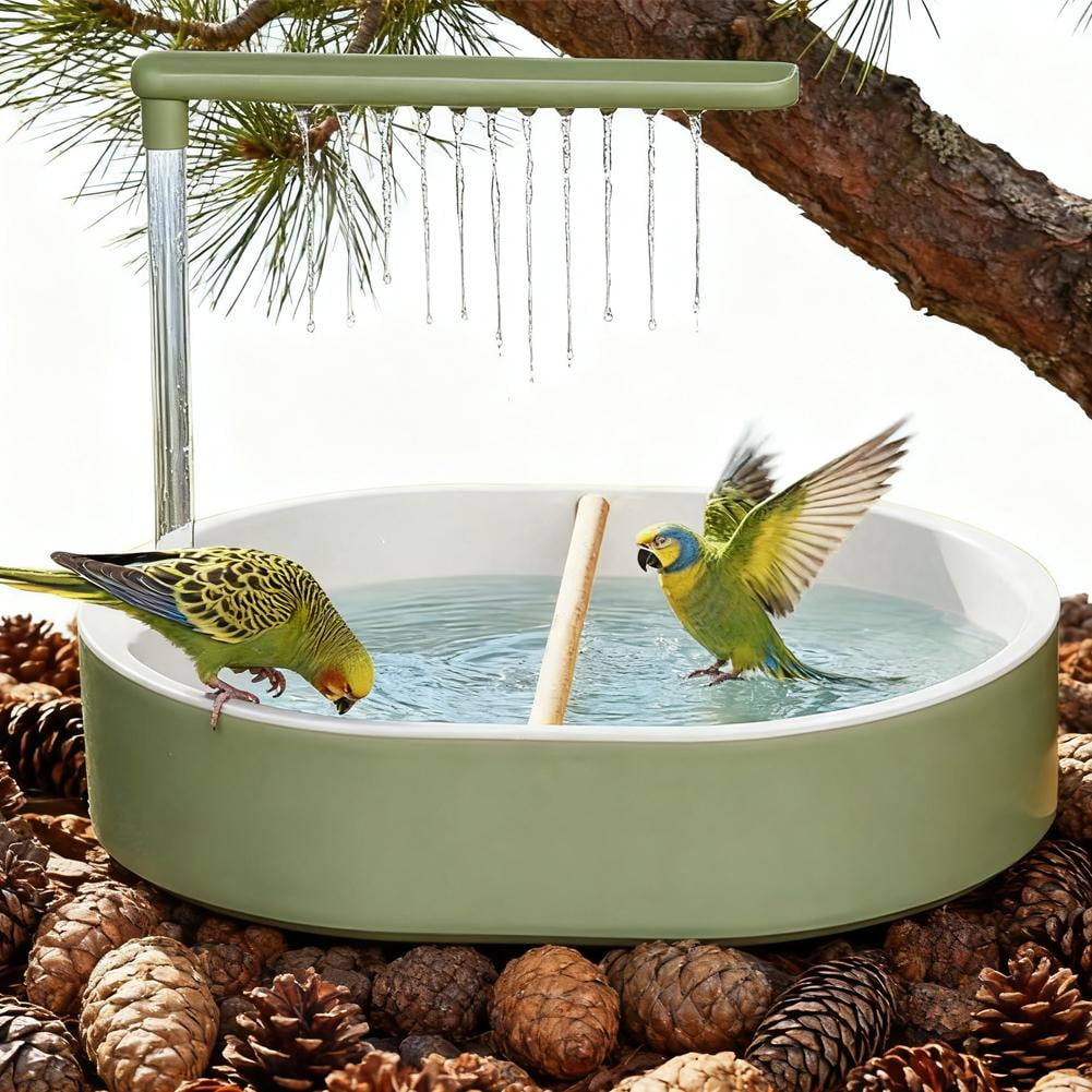 SharkTRUE Automatic Bird Bath with USBPowered Water Circulation, ChewResistant ABS Plastic Birdbath for Outdoor Garden, Hygienic & EasyClean Design with AntiSpill Rim