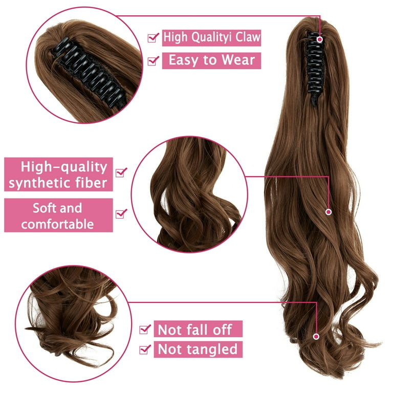 Long Wavy High Ponytail Hair (Brown)